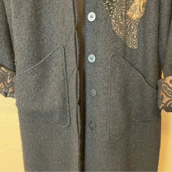 CB Wraps by Chadwicks Vintage Long Wool Wearable Art Maxi Coat Size M - Picture 9 of 16